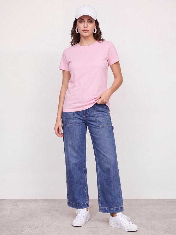 R&B Women Mid Blue Wide Leg Denim Jeans