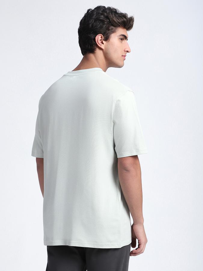 Men Cotton Relaxed Fit Crew Neck Typographic T-shirt