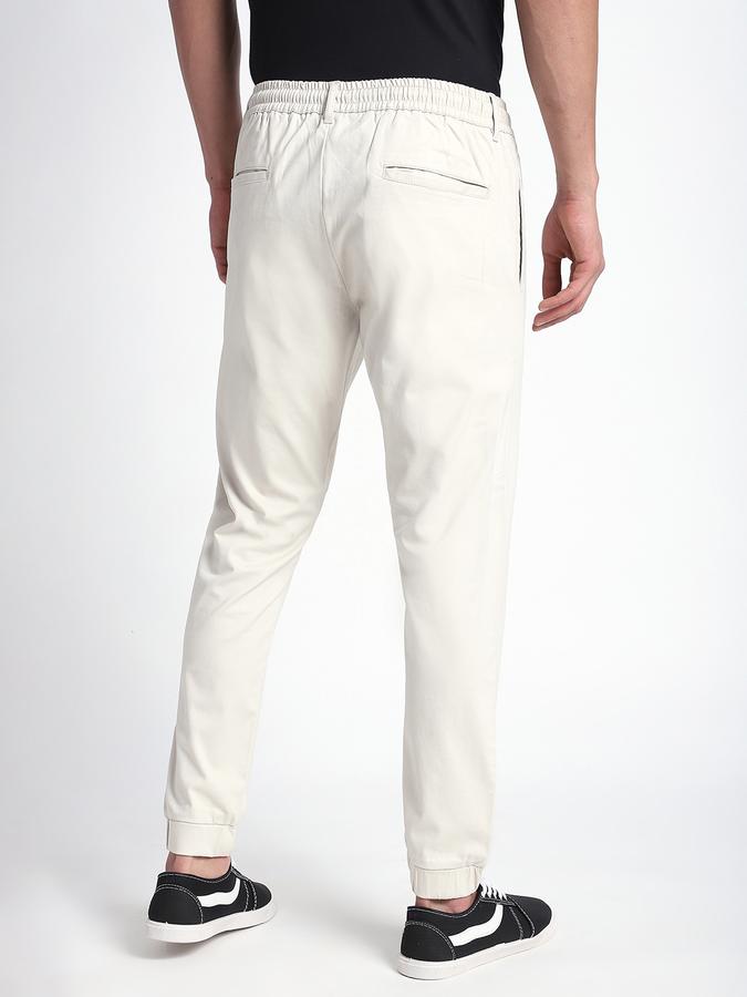 Men Cotton Blend Jogger Fit Drawstring Elastic Hem Pants