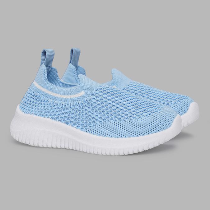 R&B Girl's Blue Knitted Slip-ons