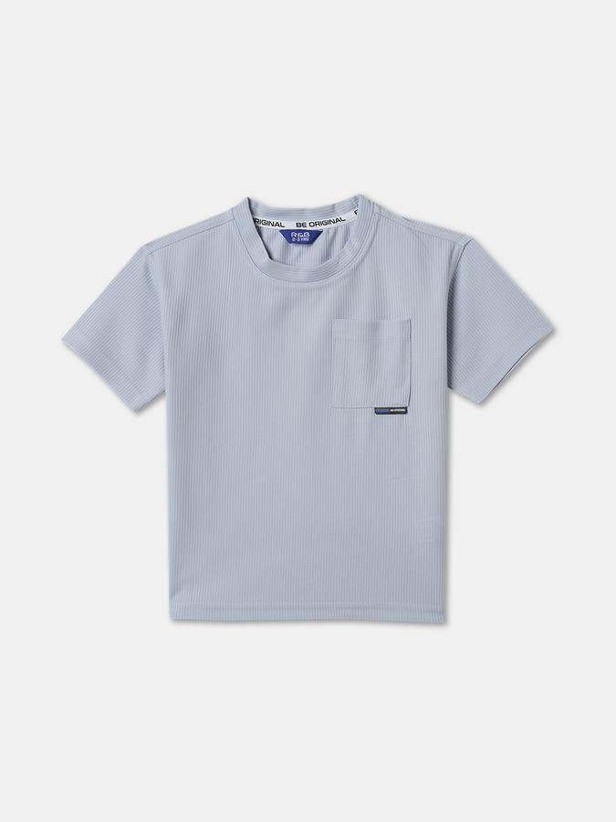 Boys Solid Crew Neck T-shirt with Shorts Fashion Set