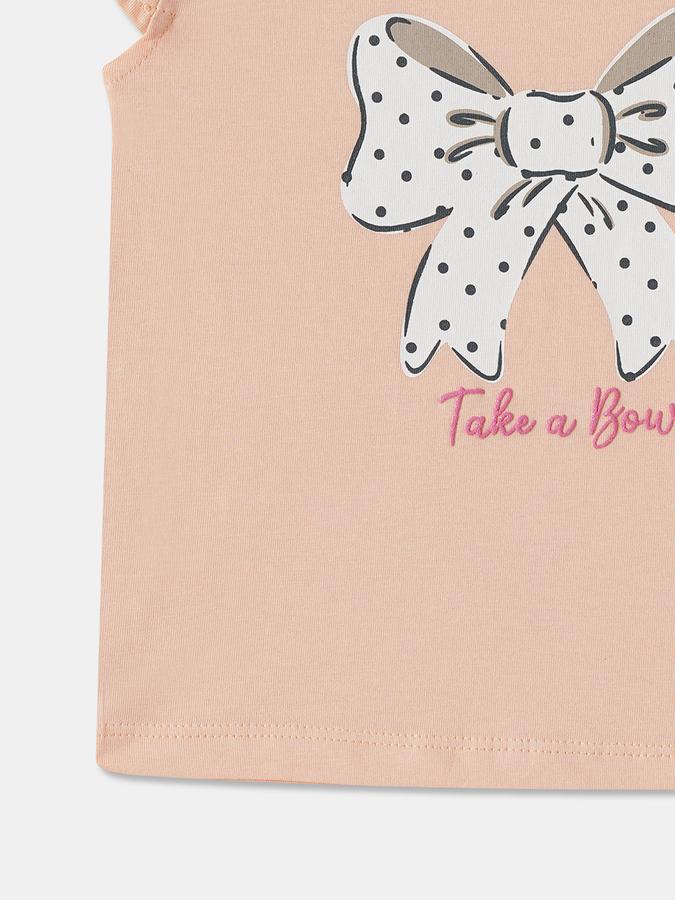 R&B Baby Girls Graphic Print Pure Cotton Regular T Shirt image number 3