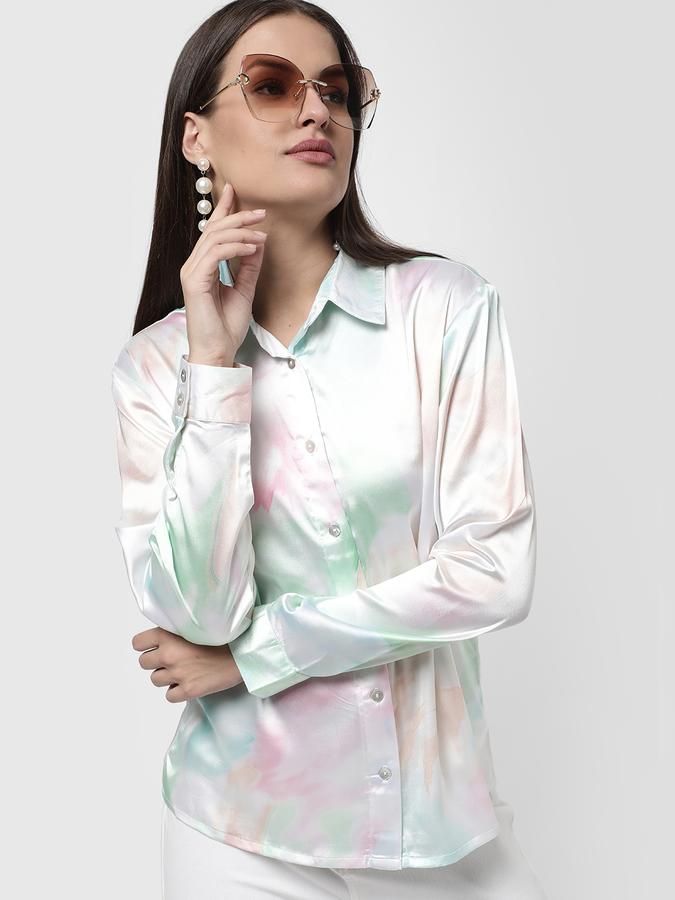 R&B Women's Digital Printed Satin Shirt