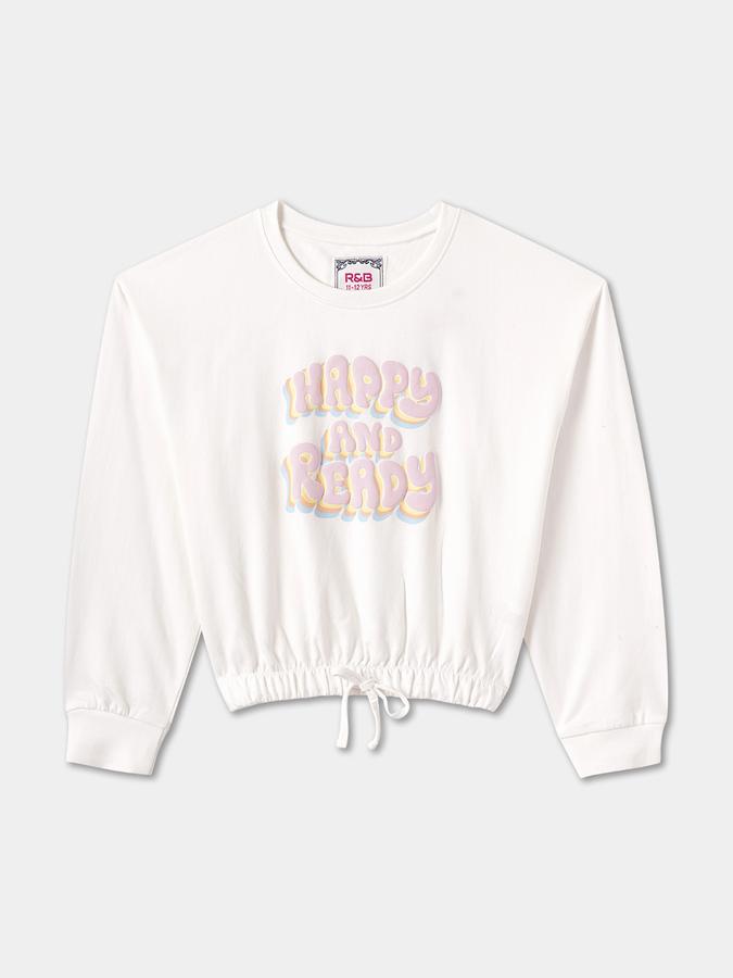 Girls Graphic Regular Fit Long Sleeve Crew Neck SweaT-Shirt