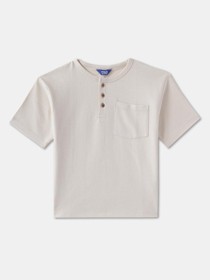 Boys Regular Fit Short Sleeve Henley Neck T-Shirt