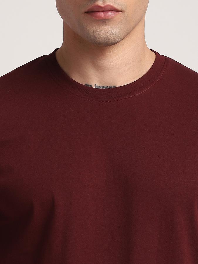 Men Cotton Regular Fit Crew Neck Solid T-shirt