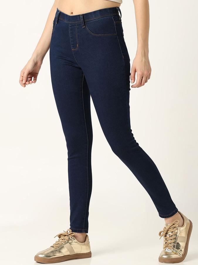 R&B Women Dark Blue Skinny Fit Mid-Rise Jeans