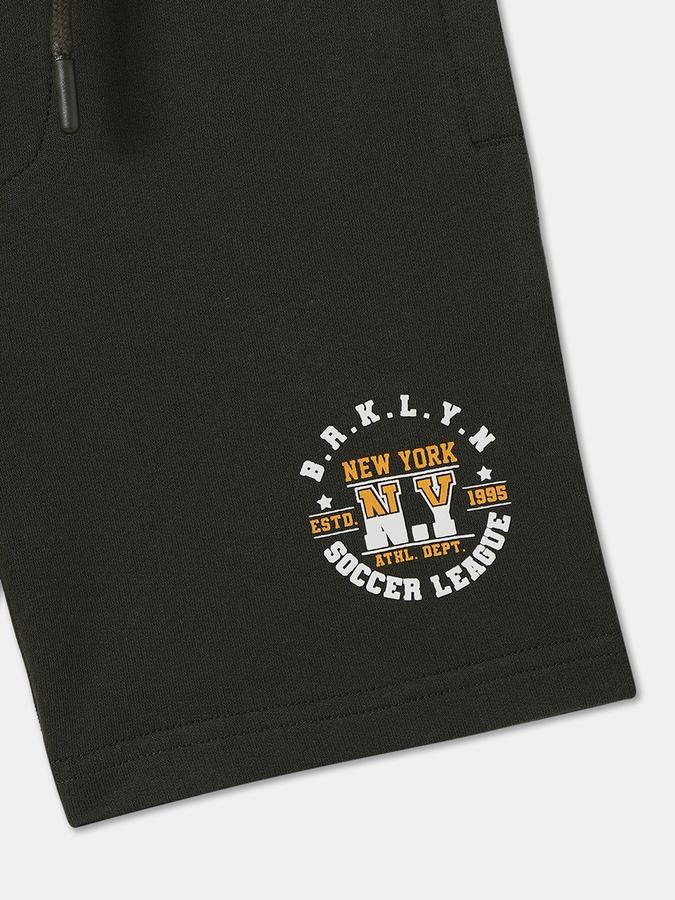 Boys Cotton Relaxed Fit Drawstring Waist Clean Hem Shorts