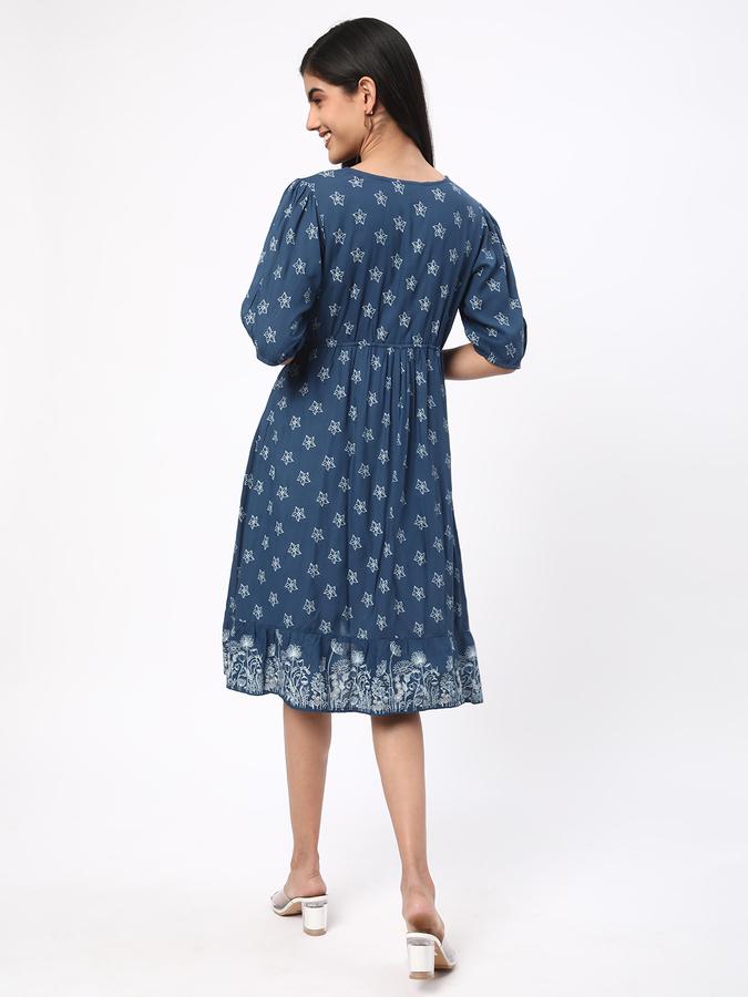 Women Rayon Printed Wrap Ethnic Dress
