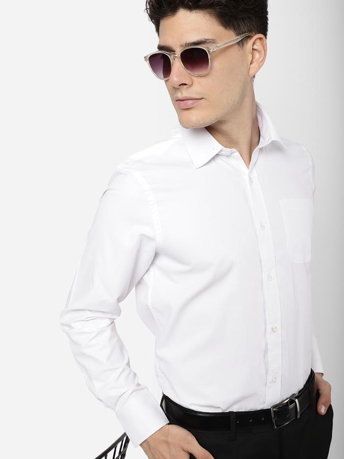 R&B Men White Formal Shirts