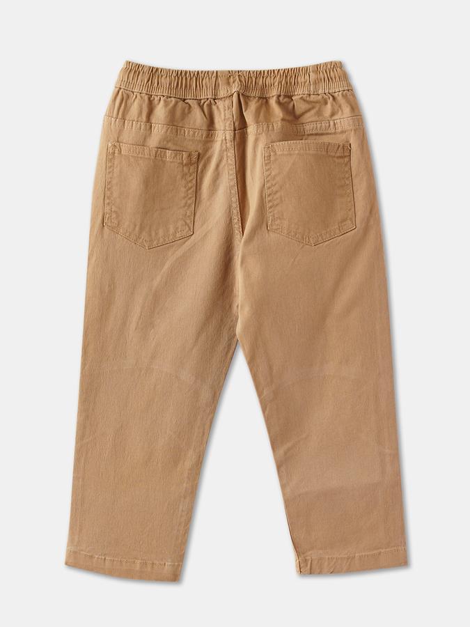 Boys Relaxed Fit Solid Drawstring Waist Trouser