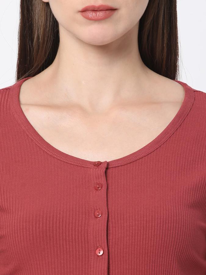Women Ribbed Relaxed Fit Top image number 3