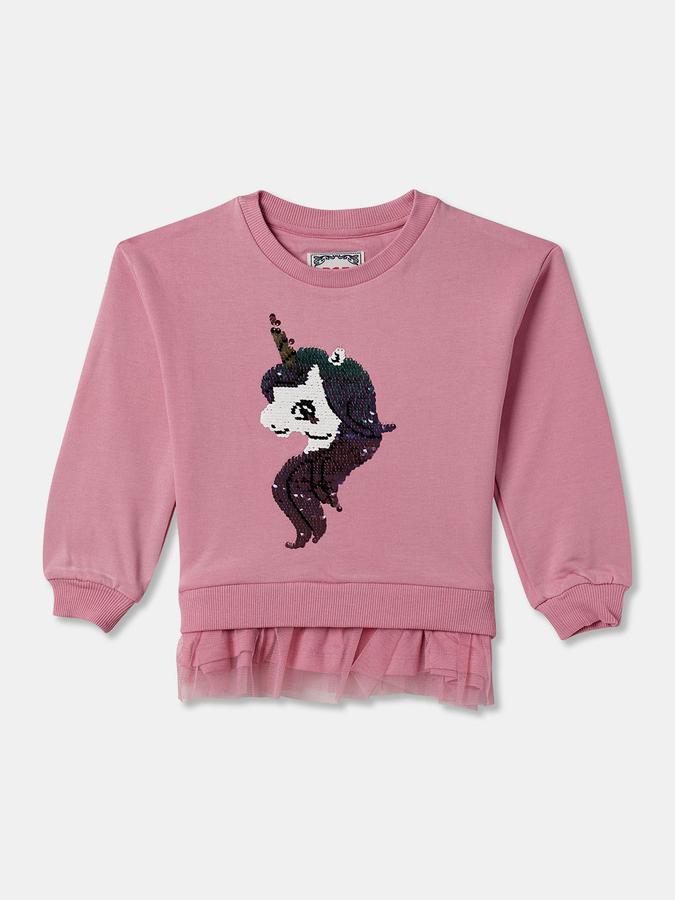 Full Sleeve Graphic Print Girls Sweatshirt