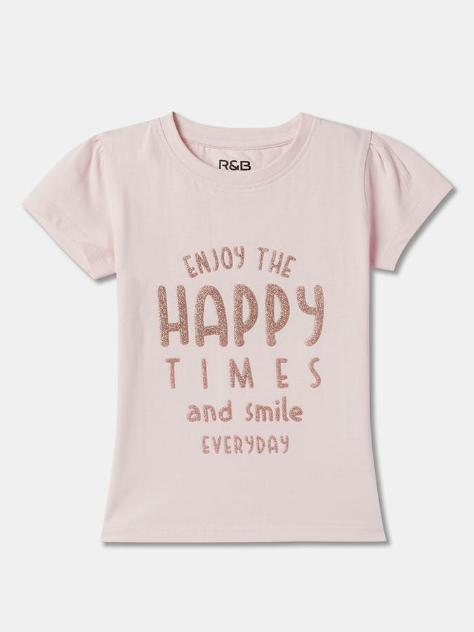 Girls Typographic Regular Fit T-Shirt image number 0