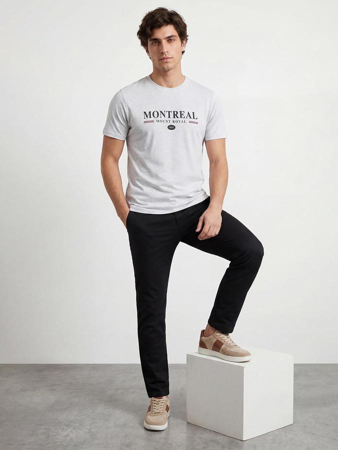 R&B Cream Men Printed Short Sleeves Tshirt
