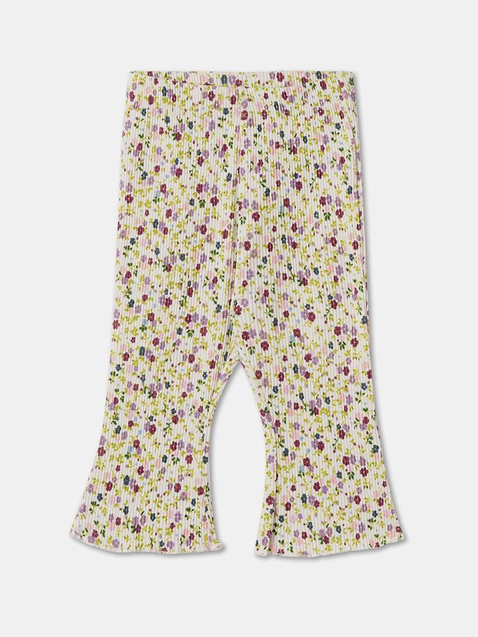 Girls Floral Print Ruffled Sleeve Top with Trousers Set