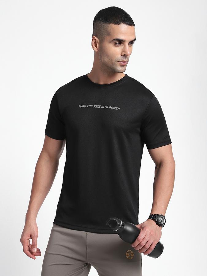 R&B Men's Black Printed T-Shirt