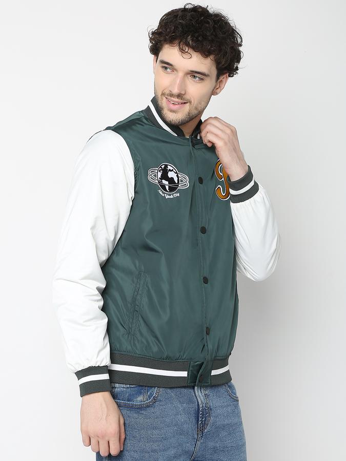 Men Typographic Print Regular Fit Bomber Jacket image number 3