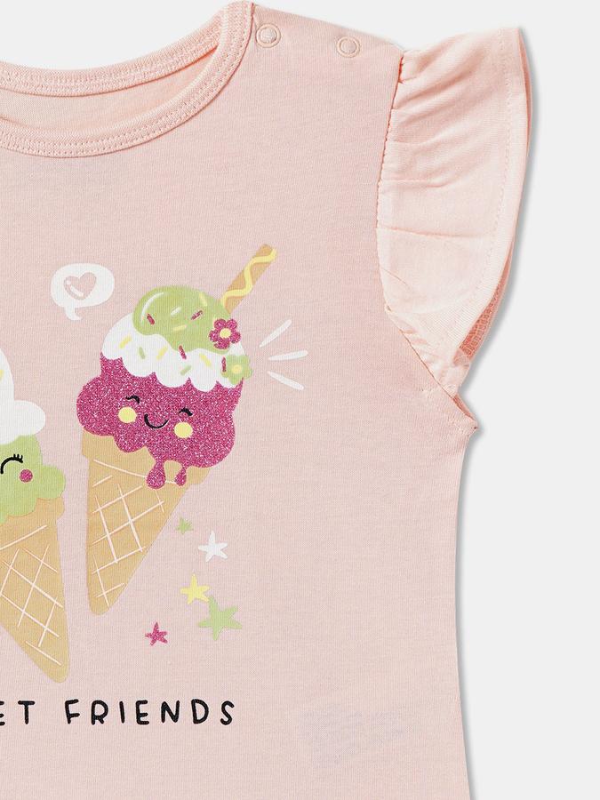 Baby Girls Graphic Print Pure Cotton Regular T Shirt image number 2