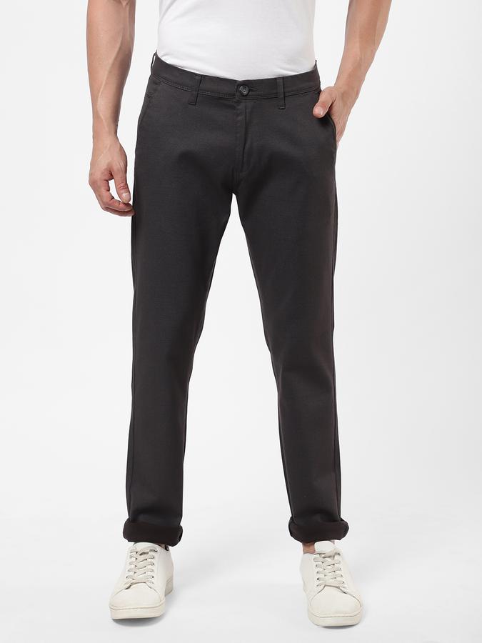 R&B Men Black Casual Trousers image number 0