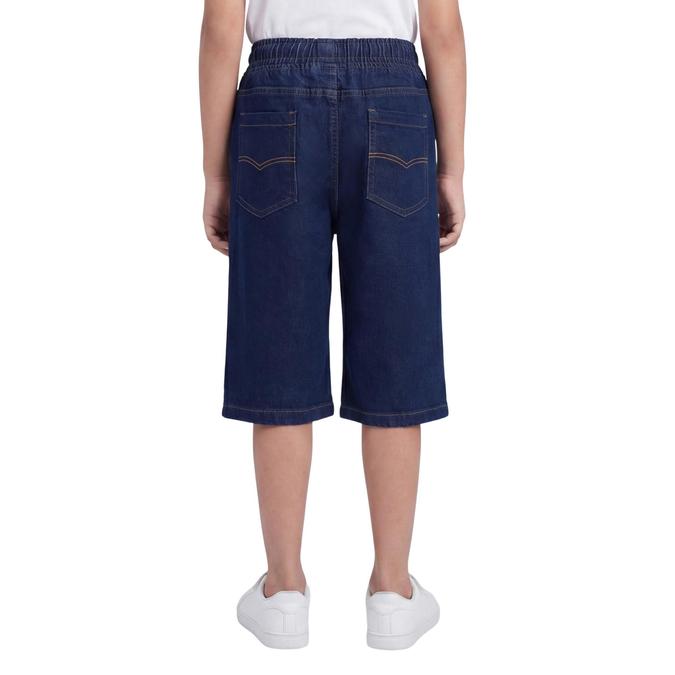 R&B Blue Regular Fit Solid Mid Rise Boys Shorts