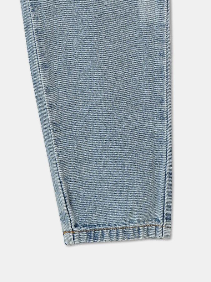 Girls Regular Fit High-Waist Pleated Jeans