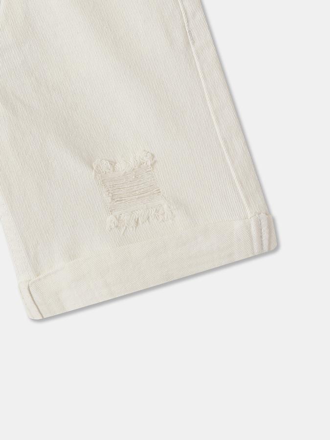 Boys Cotton Regular Fit Mid Waist Frayed Hem Shorts