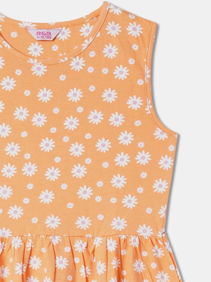 Girls Floral Print Fit & Flare Dress image number 2