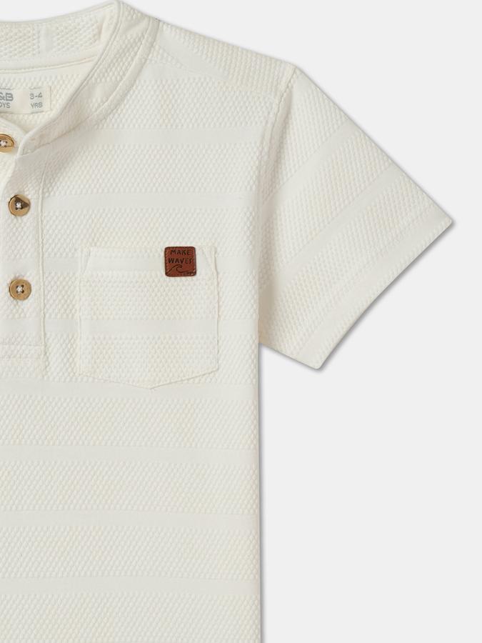 Boys Regular Fit Short Sleeve Henley Neck T-Shirt