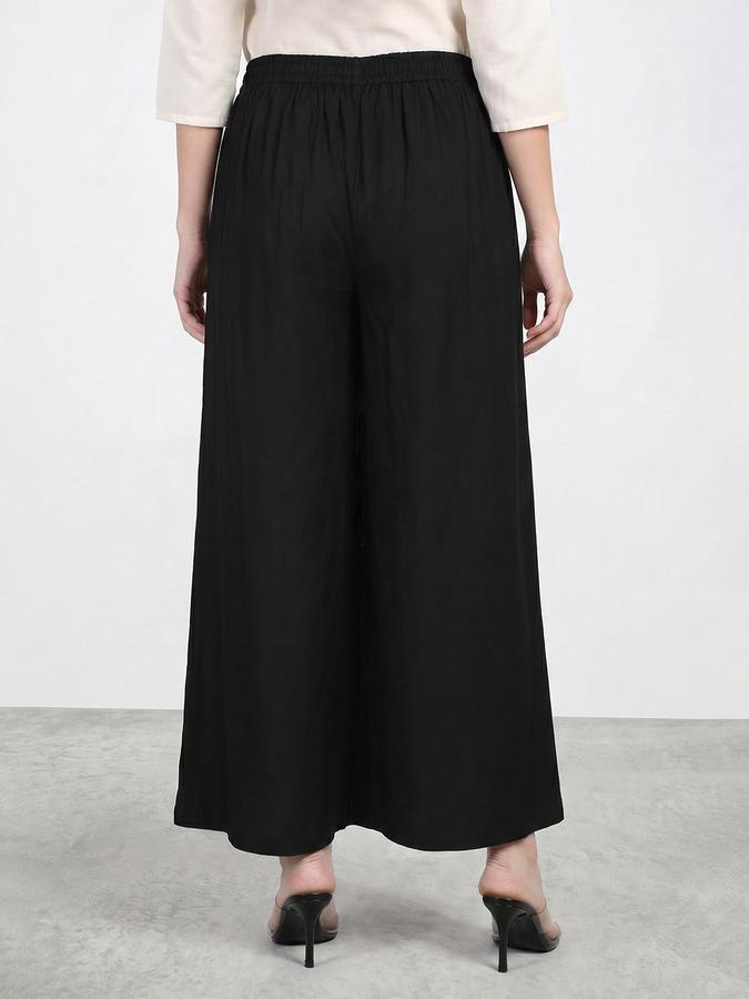 R&B Women Black Straight Fit Ethnic Palazzo