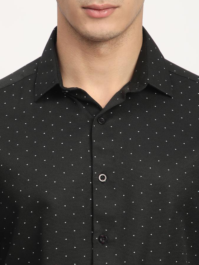 R&B Men's Black Printed Shirt