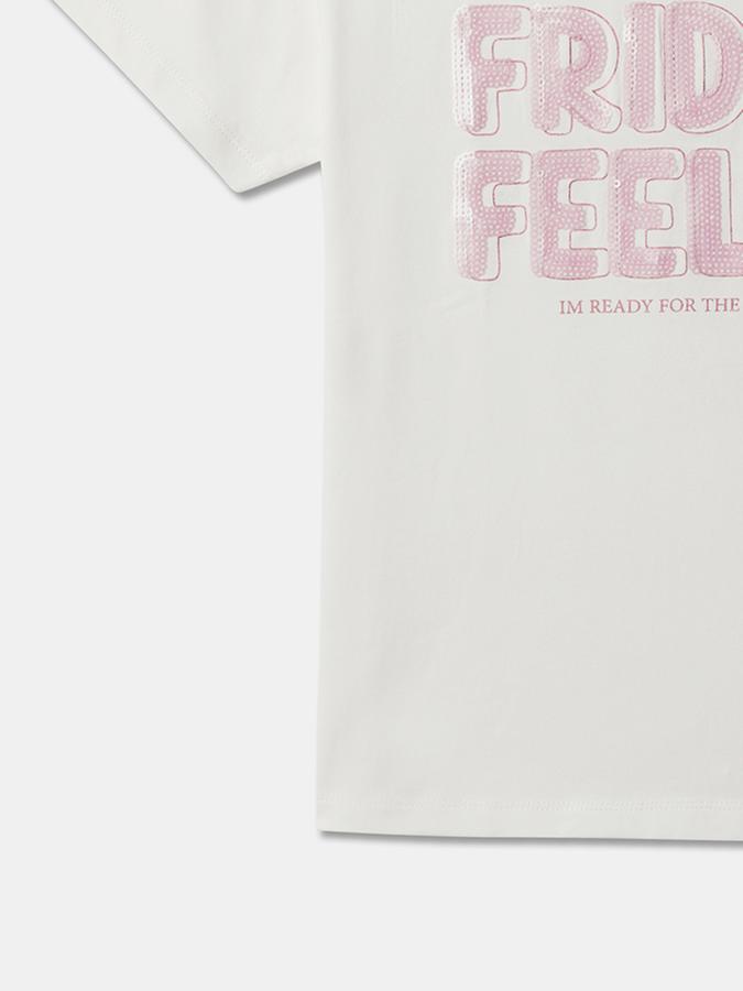 Typographic Print Round-Neck Top image number 3