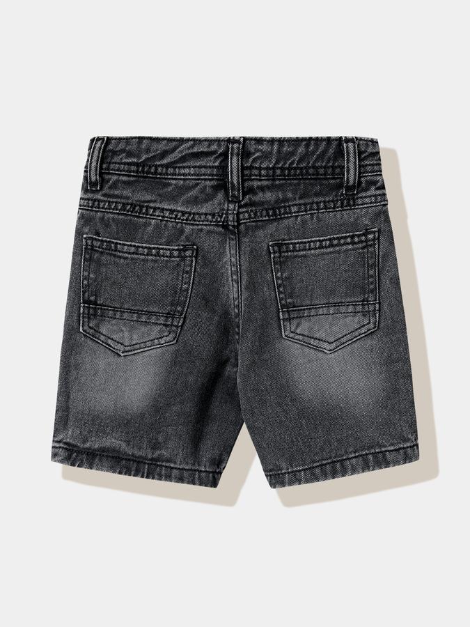 Boys Cotton Regular Fit Zipper Fly Clean Hem Shorts