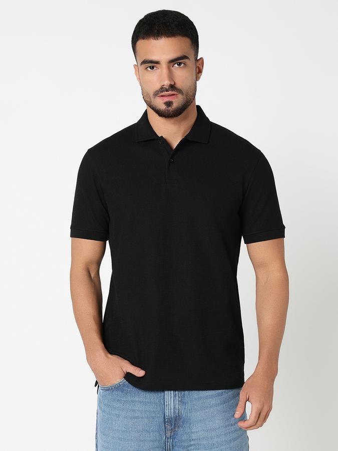 Solid Men Polo Neck T-Shirt image number 1