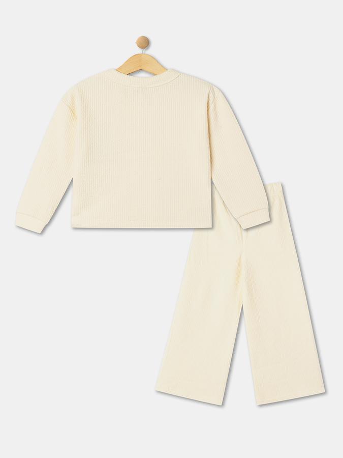 Girls Typographic Applique Top & Pants Set image number 1