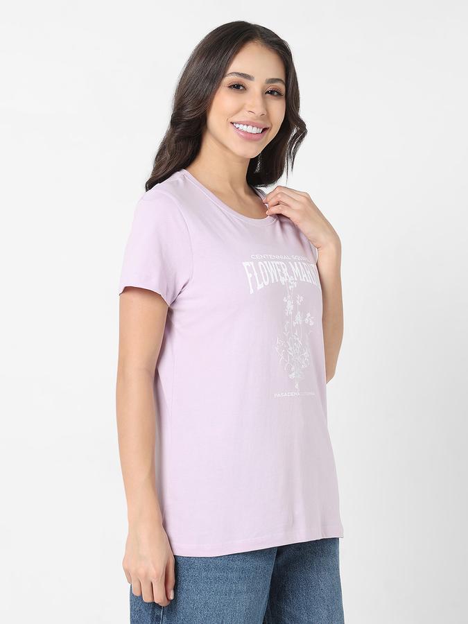 Women Cotton Relaxed Fit Round Neck Graphic T-shirt