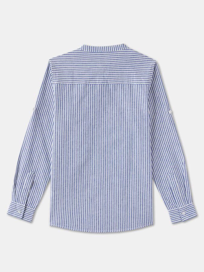 Boys Blend Regular Fit Full Sleeve Mandarin Collar Shirt