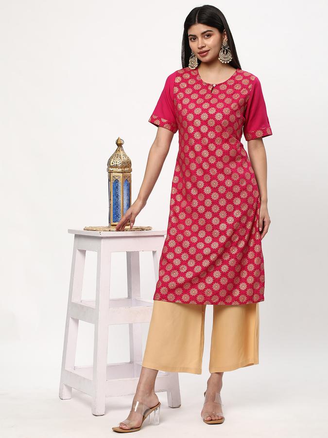 Women Relaxed Fit Flat-Front Palazzos image number 1