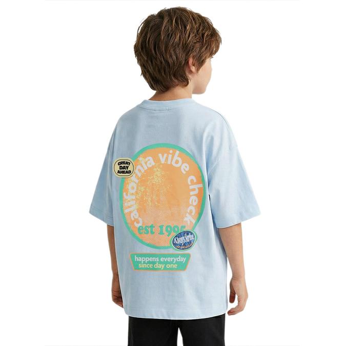 R&B Boy Blue Cotton Printed Round Neck T-Shirt