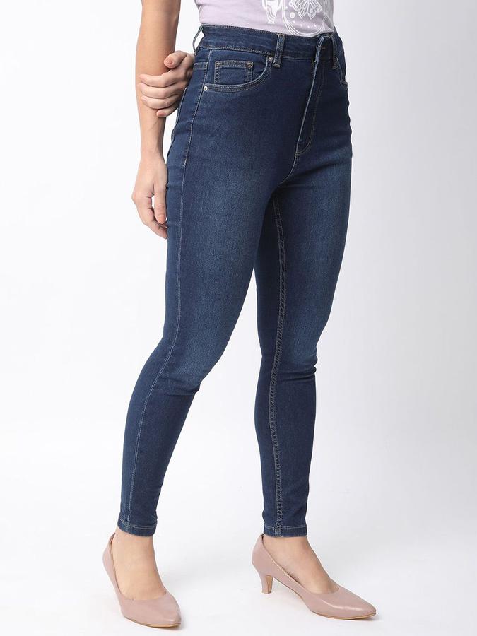 R&B Women Dark Blue Skinny Fit Mid-Rise Jeans