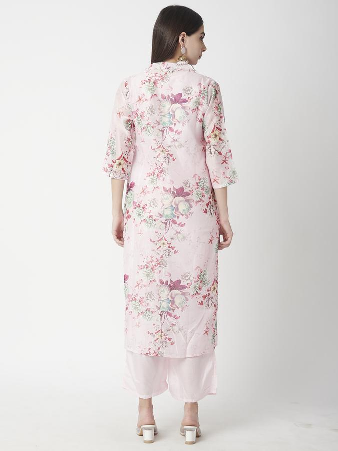 Women Chanderi Printed Kurta And Palazzo Set