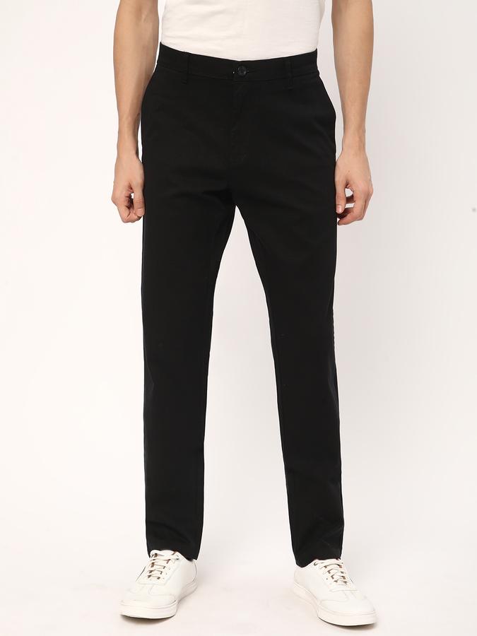 Men Flat-Front Slim Fit Trousers image number 0