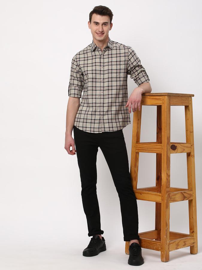 R&B Men Checked Shirt with Patch Pocket image number 1