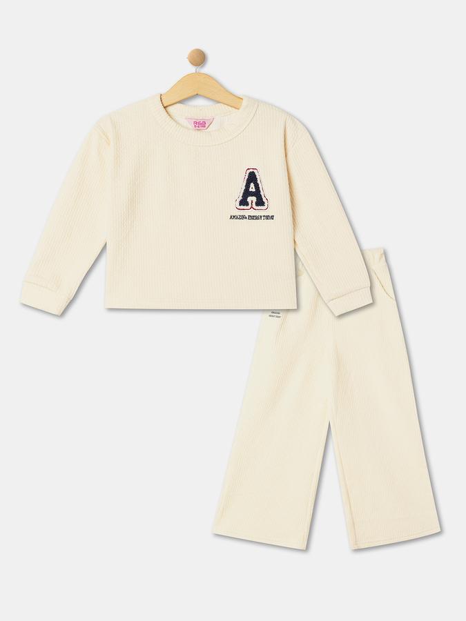 R&B Girls White T-Shirt & Pyjamas Set