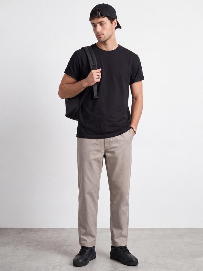 R&B Men Beige Mid Rise Regular Fit Regular Trousers