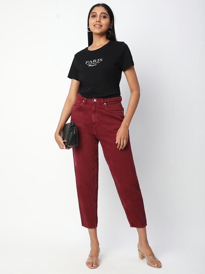Women Cotton Regular Fit Crew Neck Graphic T-shirt