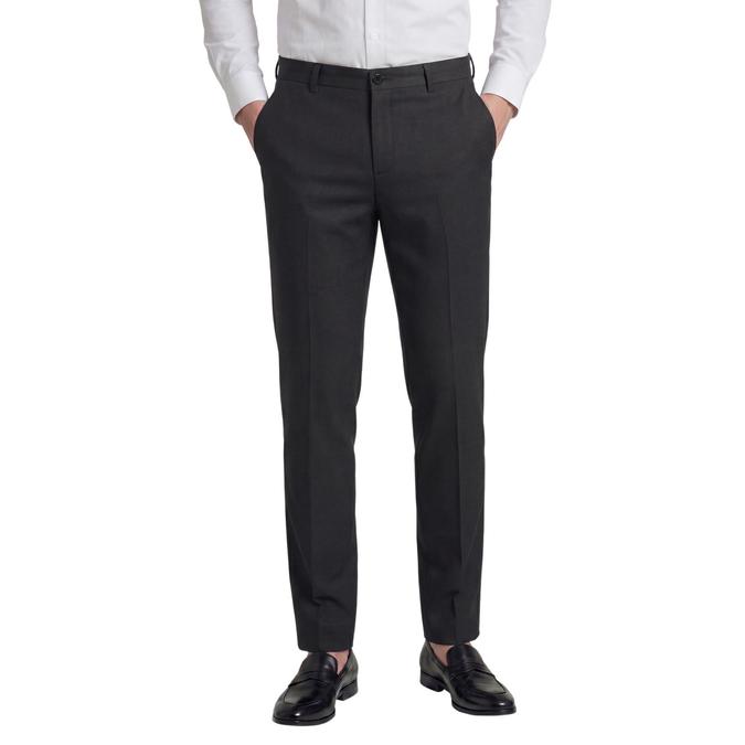 R&B Grey Solid Men Slim Fit Formal Trousers