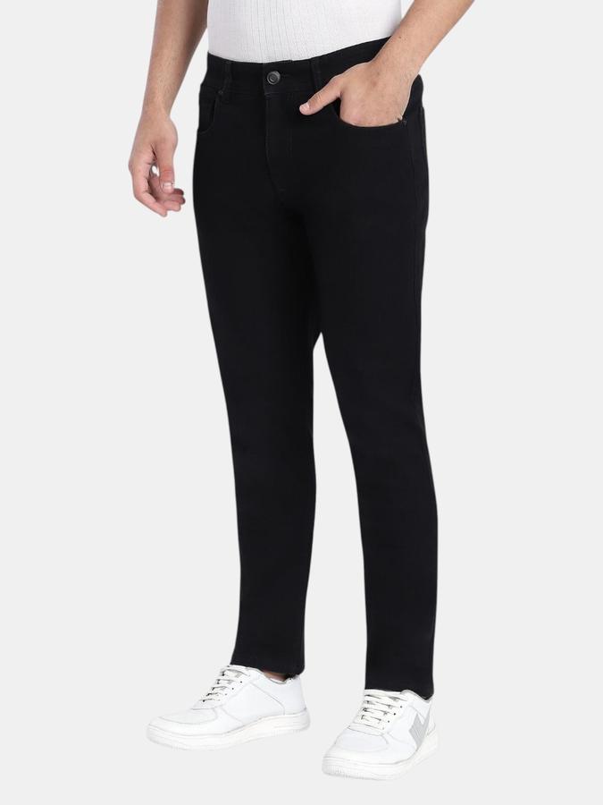 R&B Black Slim Fit Men Mid Rise Jeans