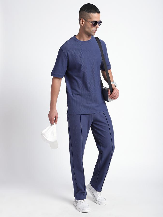 Men Cotton Regular Fit Drawstring Pintuck Joggers Pants