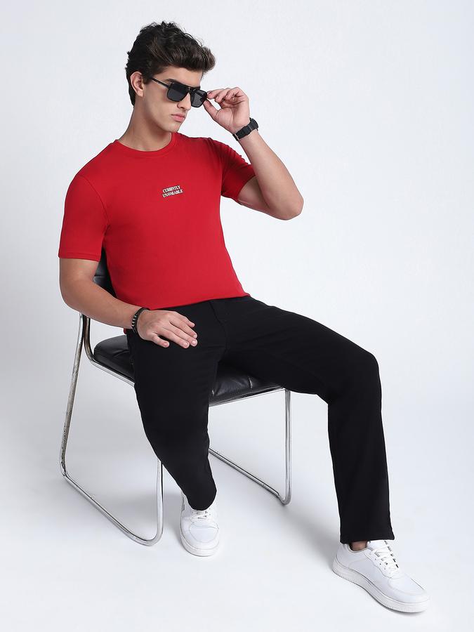 Men Cotton Regular Fit Crew Neck Typographic T-shirt